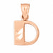 Initial D Charm Pendant 14k Gold Rose Gold 14k