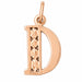 Initial D Charm Pendant 14k Gold Rose Gold 14k
