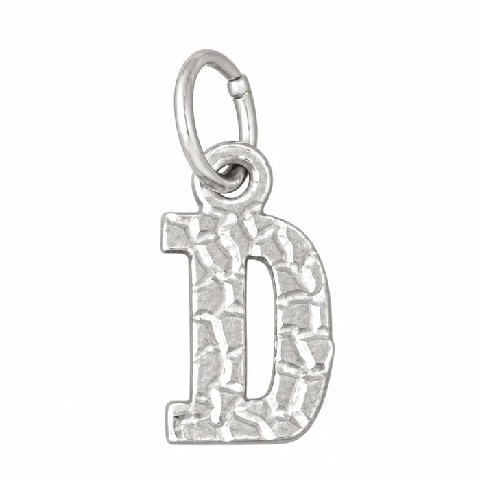 Initial D Charm Pendant 14k Gold White Gold 14k