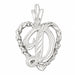 Initial D Heart Charm Pendant 14k Gold White Gold 14k