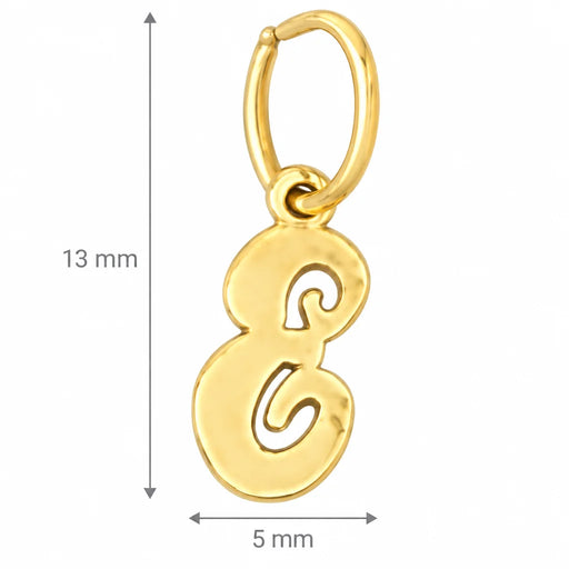 Initial E Charm Pendant 14k Gold Yellow Gold 14k