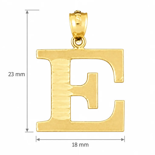 Initial E Charm Pendant 14k Gold (1.5 Grams) Yellow Gold 14k