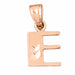 Initial E Charm Pendant 14k Gold Rose Gold 14k