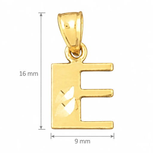 Initial E Charm Pendant 14k Gold Yellow Gold 14k