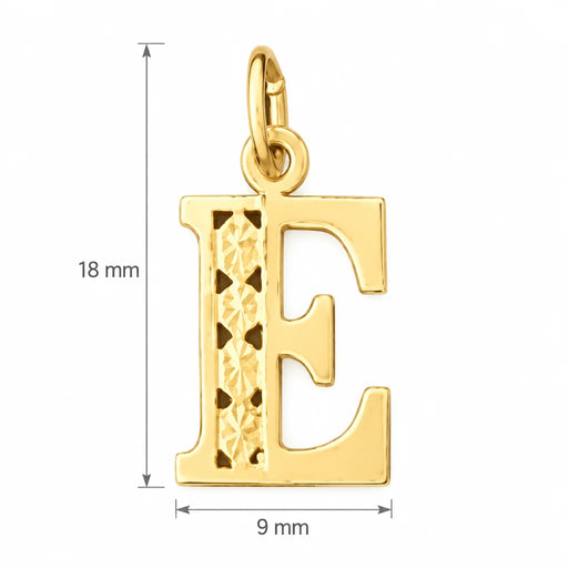 Initial E Charm Pendant 14k Gold Yellow Gold 14k