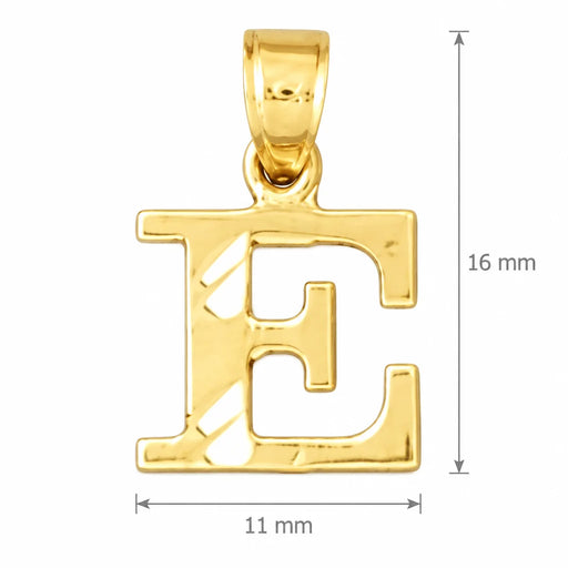 Initial E Charm Pendant 14k Gold Yellow Gold 14k