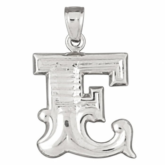 Initial E Charm Pendant 14k Gold (3 Grams) White Gold 14k