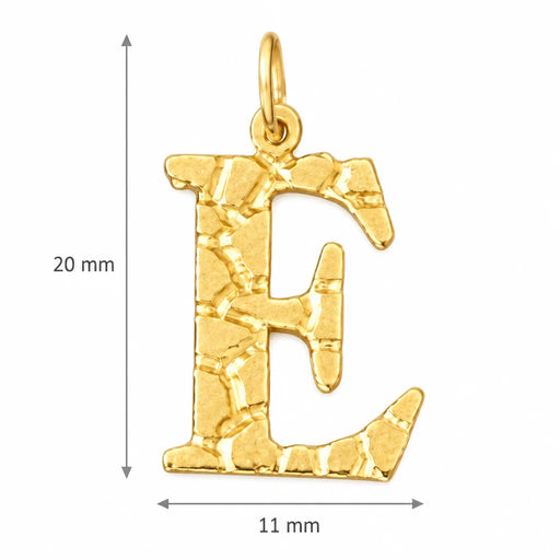 Initial E Charm Pendant 14k Gold Yellow Gold 14k
