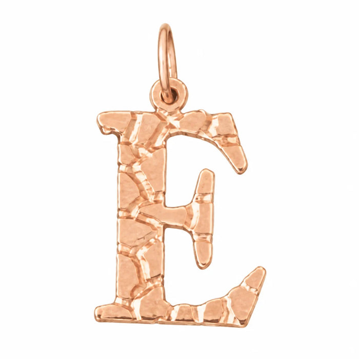 Initial E Charm Pendant 14k Gold Rose Gold 14k