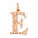 Initial E Charm Pendant 14k Gold Rose Gold 14k