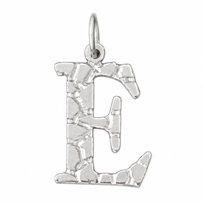 Initial E Charm Pendant 14k Gold White Gold 14k