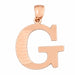 Initial G Charm Pendant 14k Gold (1.5 Grams) Rose Gold 14k