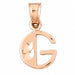 Initial G Charm Pendant 14k Gold Rose Gold 14k