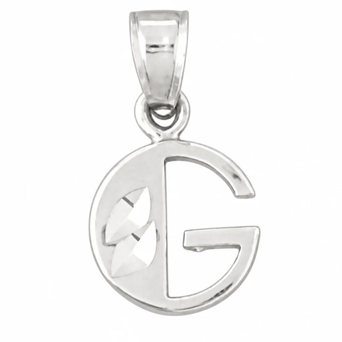 Initial G Charm Pendant 14k Gold White Gold 14k