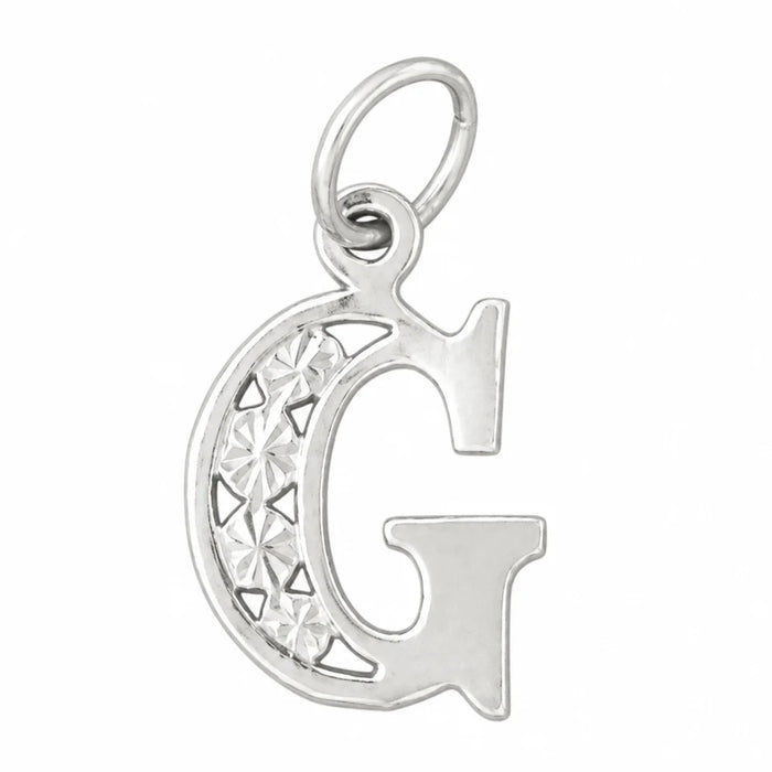 Initial G Charm Pendant 14k Gold White Gold 14k