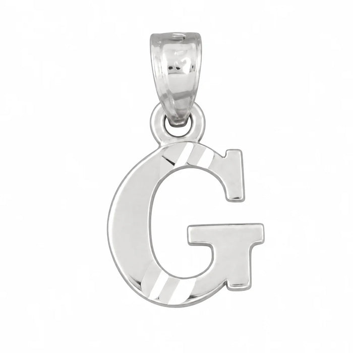 Initial G Charm Pendant 14k Gold White Gold 14k