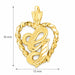 Initial G Heart Charm Pendant 14k Gold Yellow Gold 14k