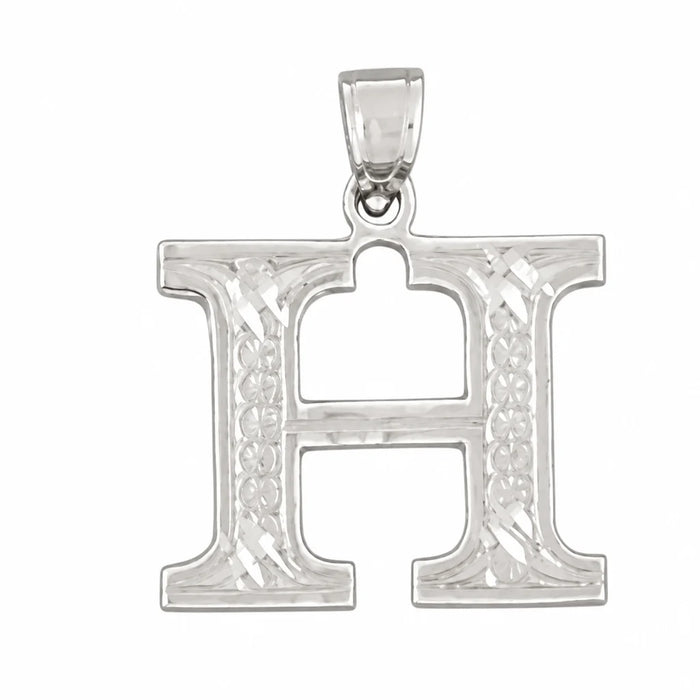 Initial H Charm Pendant 14k Gold White Gold 14k