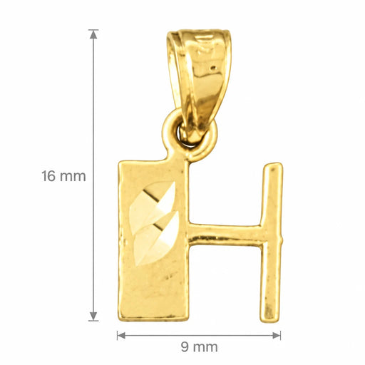 Initial H Charm Pendant 14k Gold Yellow Gold 14k