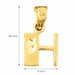 Initial H Charm Pendant 14k Gold Yellow Gold 14k