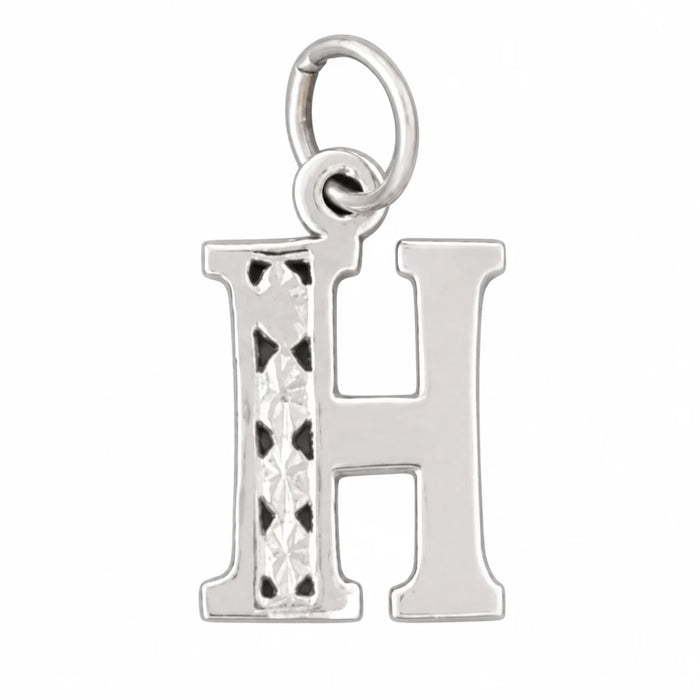 Initial H Charm Pendant 14k Gold White Gold 14k