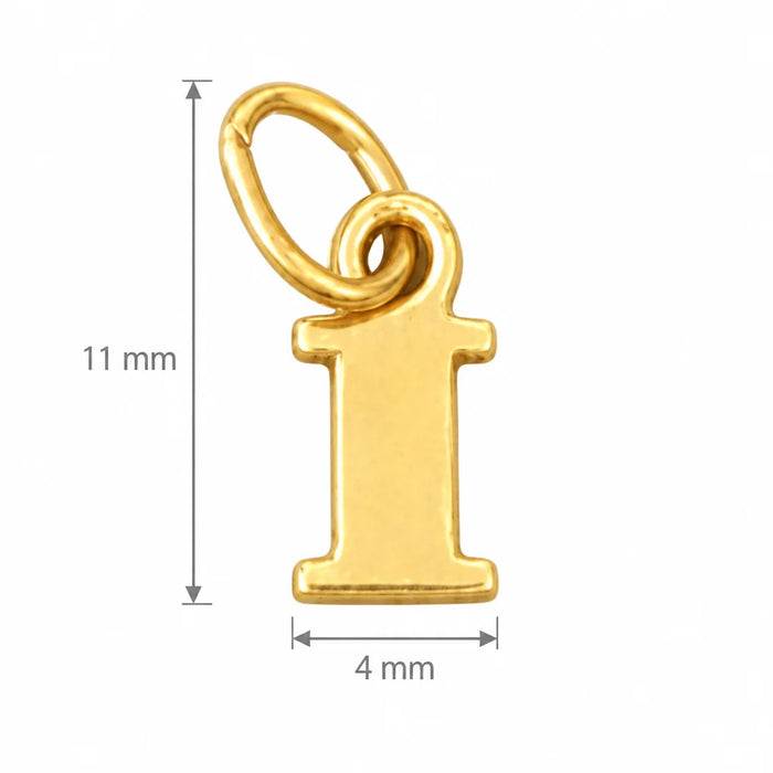 Initial I Charm Pendant 14k Gold Yellow Gold 14k