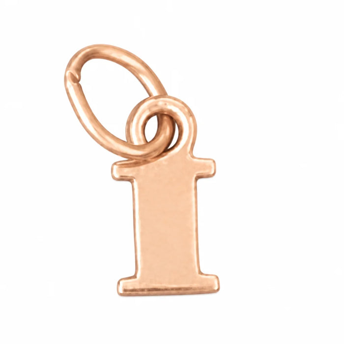 Initial I Charm Pendant 14k Gold Rose Gold 14k