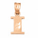 Initial I Charm Pendant 14k Gold Rose Gold 14k