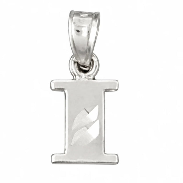 Initial I Charm Pendant 14k Gold White Gold 14k