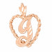 Initial I Heart Charm Pendant 14k Gold Rose Gold 14k