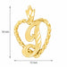 Initial I Heart Charm Pendant 14k Gold Yellow Gold 14k