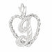 Initial I Heart Charm Pendant 14k Gold White Gold 14k