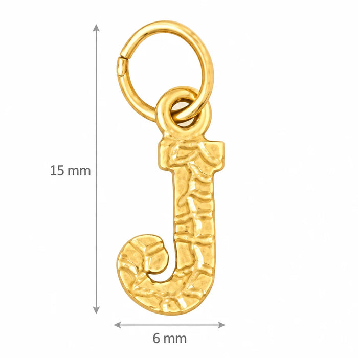 Initial J Charm Pendant 14k Gold Yellow Gold 14k
