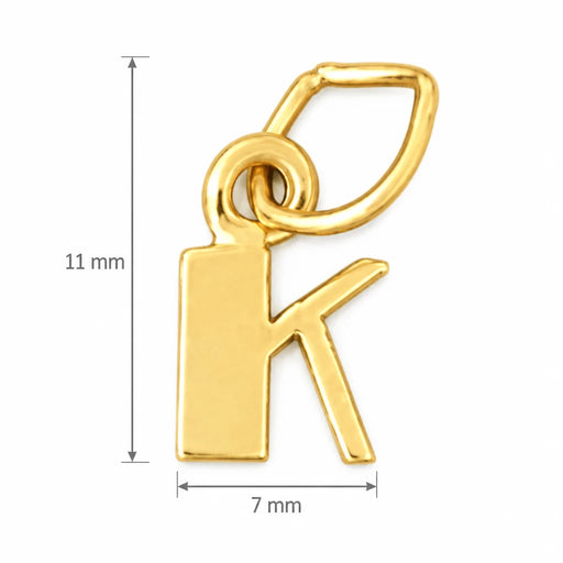 Initial K Charm Pendant 14k Gold Yellow Gold 14k