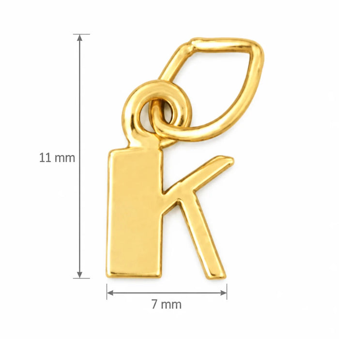 Initial K Charm Pendant 14k Gold Yellow Gold 14k