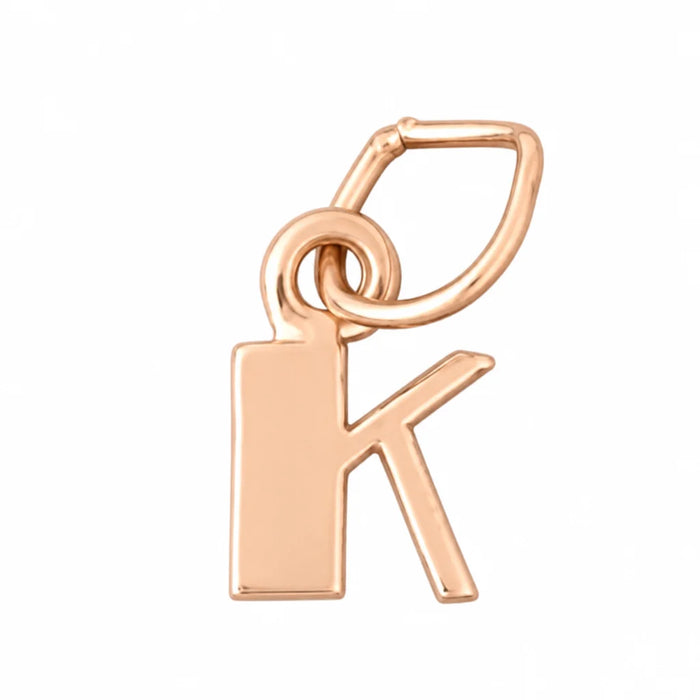 Initial K Charm Pendant 14k Gold Rose Gold 14k