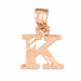 Initial K Charm Pendant 14k Gold Rose Gold 14k
