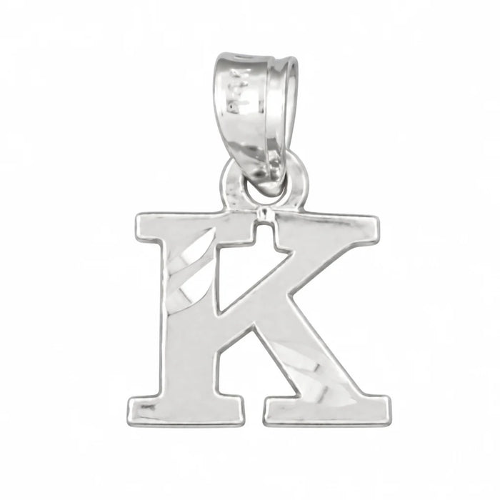 Initial K Charm Pendant 14k Gold White Gold 14k