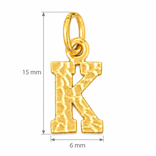 Initial K Charm Pendant 14k Gold Yellow Gold 14k