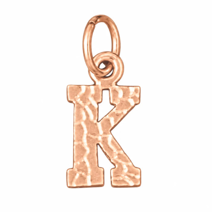 Initial K Charm Pendant 14k Gold Rose Gold 14k