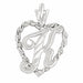 Initial K Heart Charm Pendant 14k Gold White Gold 14k