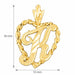 Initial K Heart Charm Pendant 14k Gold Yellow Gold 14k