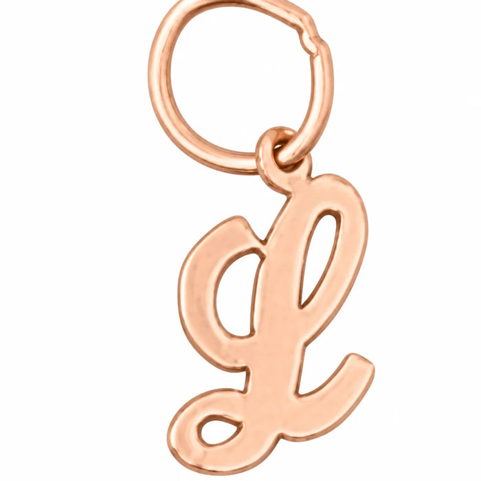 Initial L Charm Pendant 14k Gold Rose Gold 14k