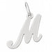 Initial M Charm Pendant 14k Gold (0.7 Grams) White Gold 14k