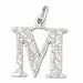 Initial M Charm Pendant 14k Gold (1 Gram) White Gold 14k