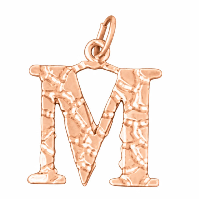 Initial M Charm Pendant 14k Gold (1 Gram) Rose Gold 14k