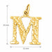 Initial M Charm Pendant 14k Gold (1 Gram) Yellow Gold 14k