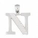 Initial N Charm Pendant 14k Gold (1.5 Grams) White Gold 14k