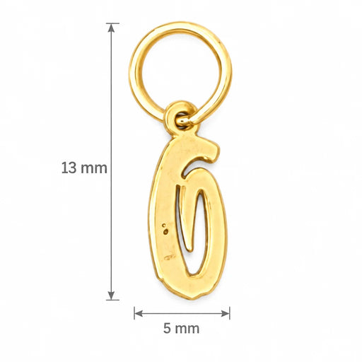 Initial O Charm Pendant 14k Gold Yellow Gold 14k