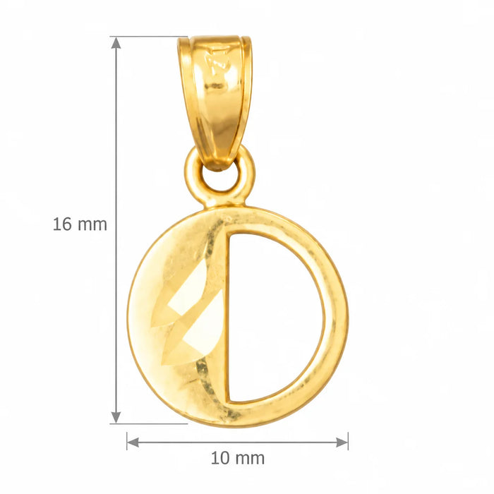Initial O Charm Pendant 14k Gold Yellow Gold 14k